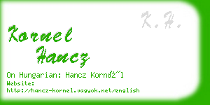 kornel hancz business card